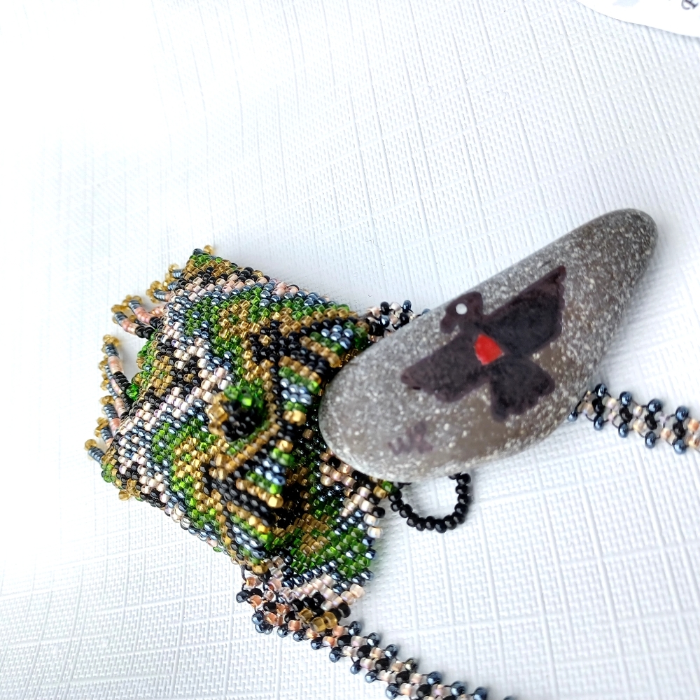 Natives American Hand Painted Stone